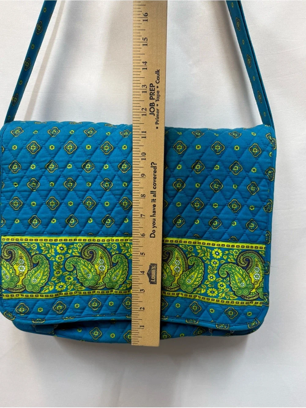Blue & Green Quilted Paisley Messenger Bag - Women's Laptop Crossbody